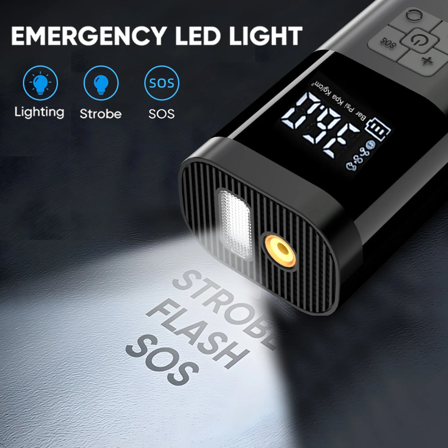 STSCELZ Pompka Samochodowa 150PSI | 3x Szybsza, LED, Wyświetlacz Cyfrowy, Akumulator